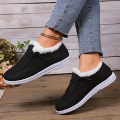 Women's Non-slip Thickened Sneakers Low Top Warm Sport Shoes