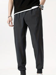 Men's Casual Solid Sports Pants with Zipper