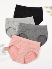 4pcs Comfy Mid Rise Panties Women's Lingerie