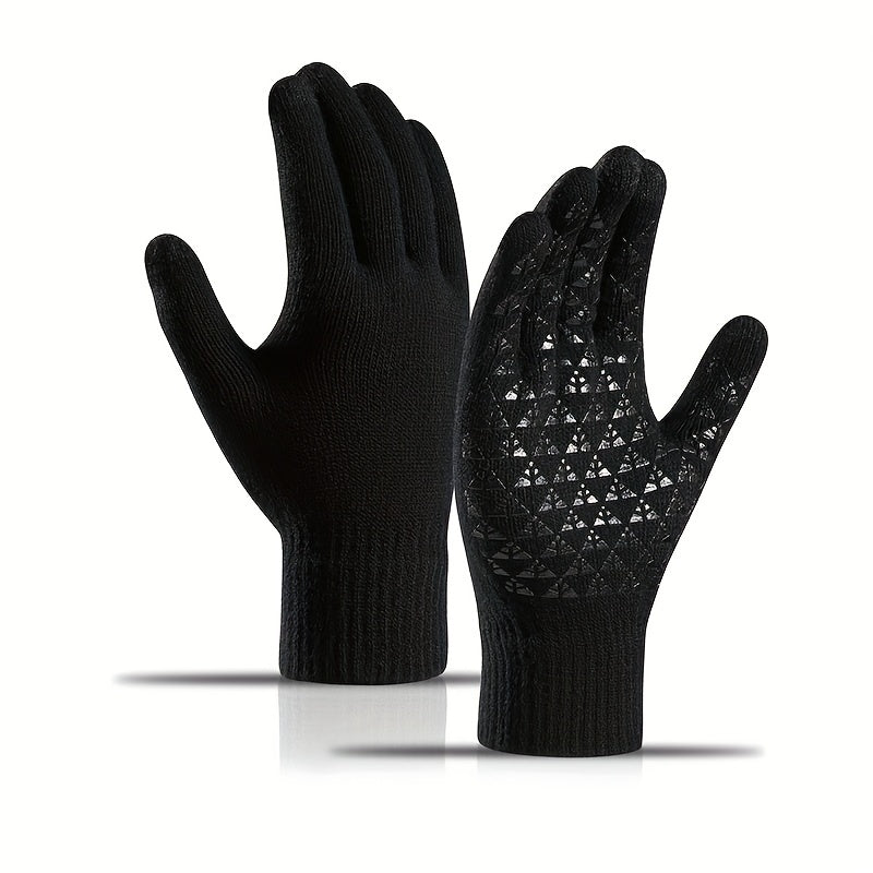 Winter Knitted Gloves Touch Screen Warm Anti Slip Cycling