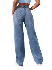 High Waist Loose Fit Straight Jeans