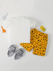 Boys Dino Print Pajama Set Top & Shorts FRIENDS Dinosaur