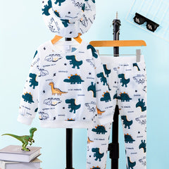 Toddler Boy's Dino Print 2pcs Sweatshirt & Hat Set