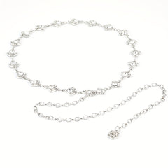 Rhinestone Waist Chain Flower Pendant Decorative Girdle Jewelry