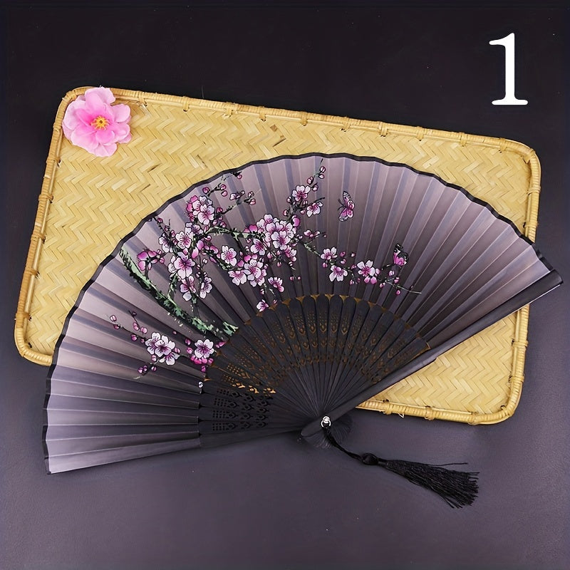 Men's Chinese Dance Fan Bamboo Silk Cloth
