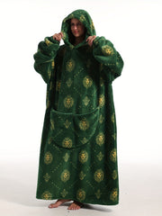 Flannel Hooded Nightgown Plus Panda Print Robe