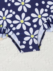 Floral One Piece Swimsuit for Toddler Girls - Beach Fun