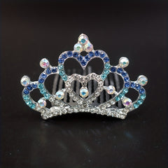 Rhinestone Crown Comb Tiara Hair Comb for Baby Girls