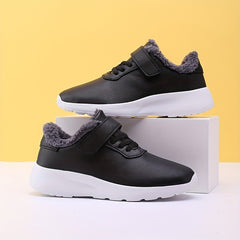 Girls Fleece Lightweight Walking Shoes with Hook and Loop Fastener
