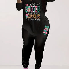 Plus Size Women's Casual 2 Piece Set Long Sleeve V Neck Top & Leggings