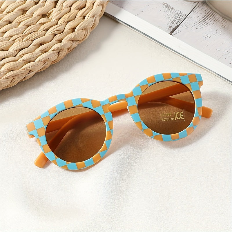 Y2K Checkerboard Plaid Sunglasses Sun Protection Holiday Accessories