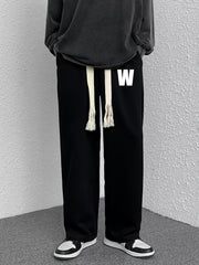 Men's Loose Fit Letter W Drawstring Pants Spring/Fall