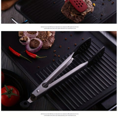 Stainless Steel Kitchen Tongs Silicone Food Clip Heat Resistant Clamp