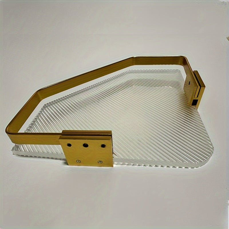 1pc Storage Rack Kitchen Bathroom Plastic Triangular Rectangular Basket