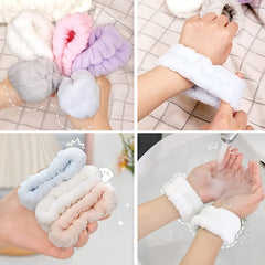 Soft Flannel Face Wash Wristbands - Breathable Spa Gear