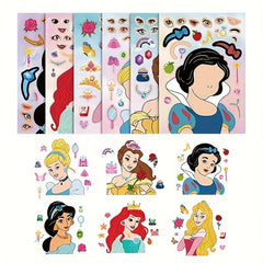 6pcs Princess Dress up Stickers for Kids Handcraft Tattoo Stickers