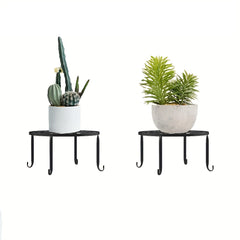 Metal Plant Stand Round Wrought Iron Flower Planter Pot Rack