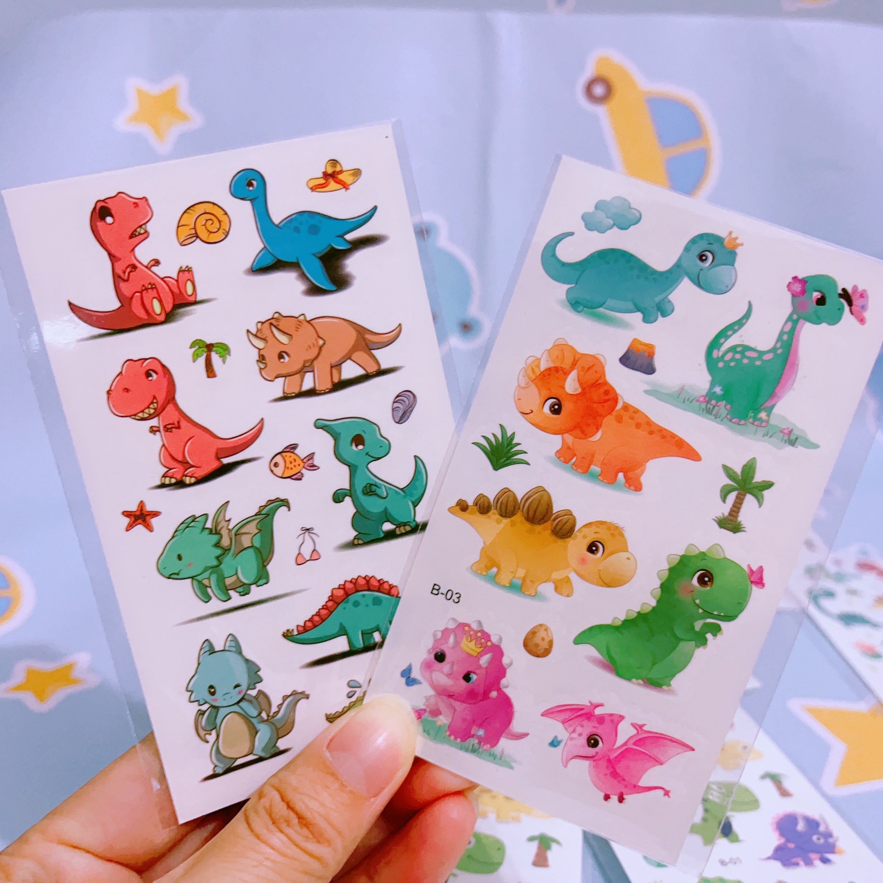 Dinosaur Temporary Tattoo Sticker Pack - Fun Design for Kids