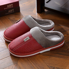 Men's Cozy Fleece Slides Soft Slippers Plush Non-slip Home Shoes