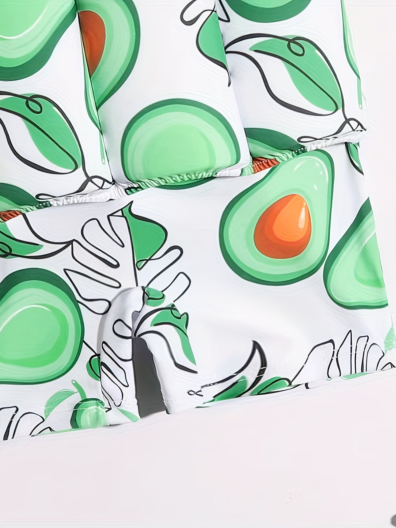 Baby Girls Avocado Print Swimsuit Sleeveless & Adjustable