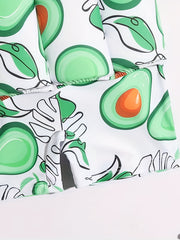 Baby Girls Avocado Print Swimsuit Sleeveless & Adjustable
