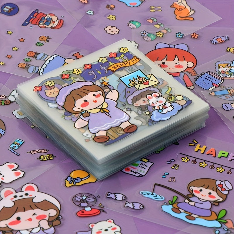 20-40pcs Cartoon Journal Stickers, Water Cup Decorative DIY Sticker Party Decor