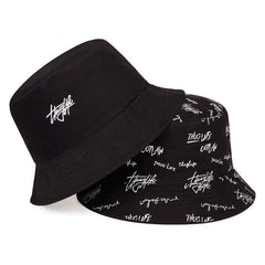 Letter Print Reversible Men's Bucket Hat