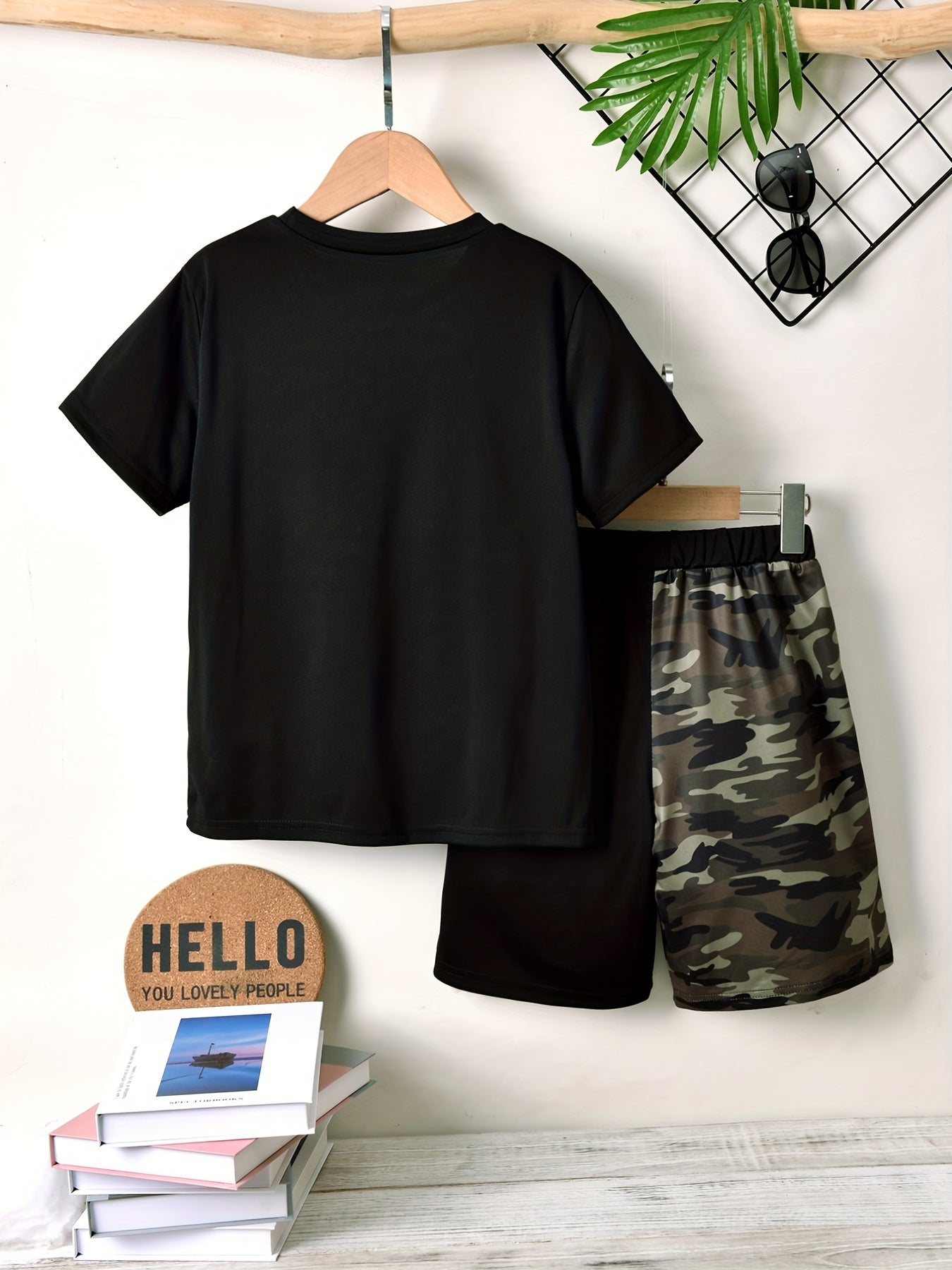 Boys Camouflage Casual Outfit T shirt & Shorts Kids Summer Clothes Sets