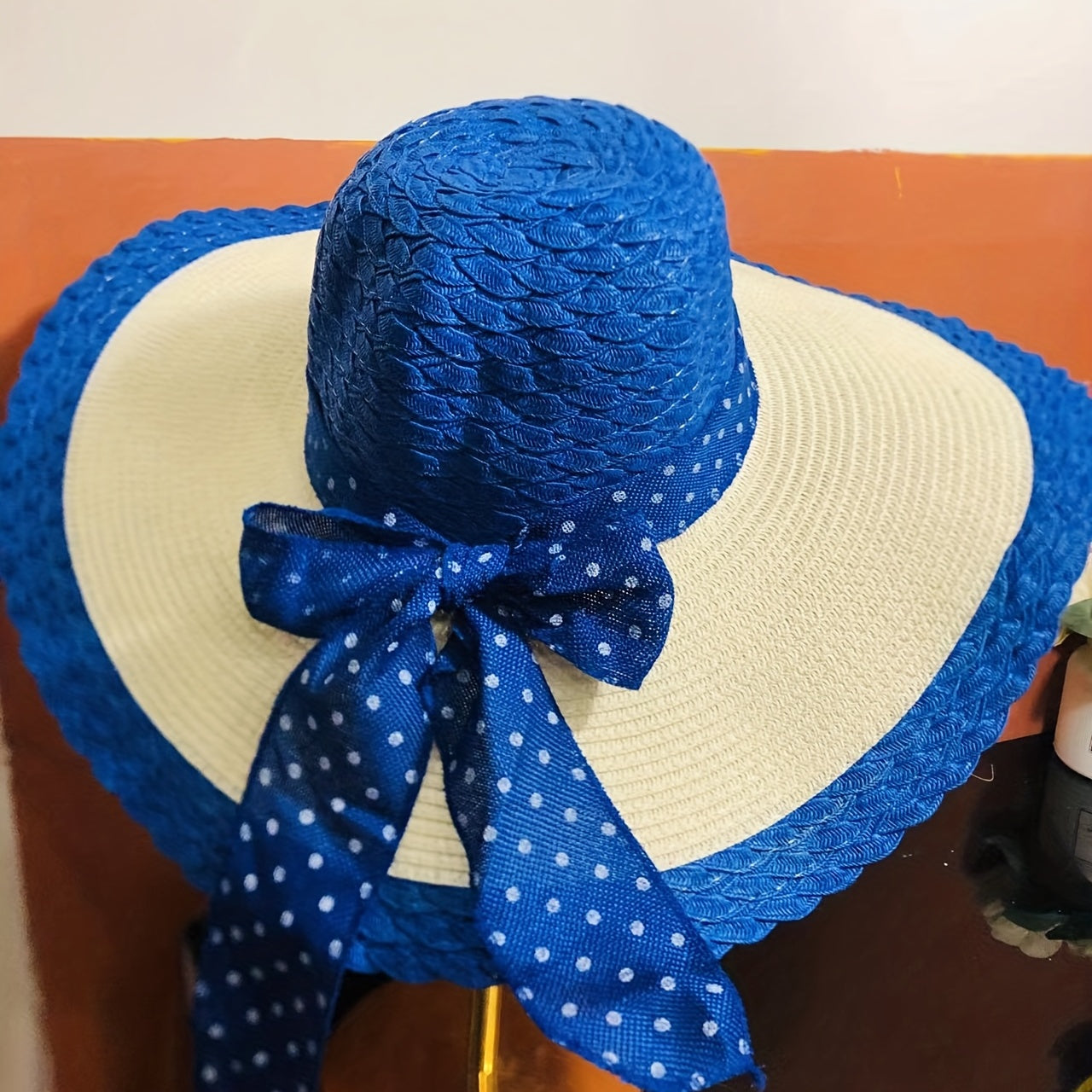 Wide Brim Bowknot Straw Sun Hat Beach Travel Sunscreen Hat