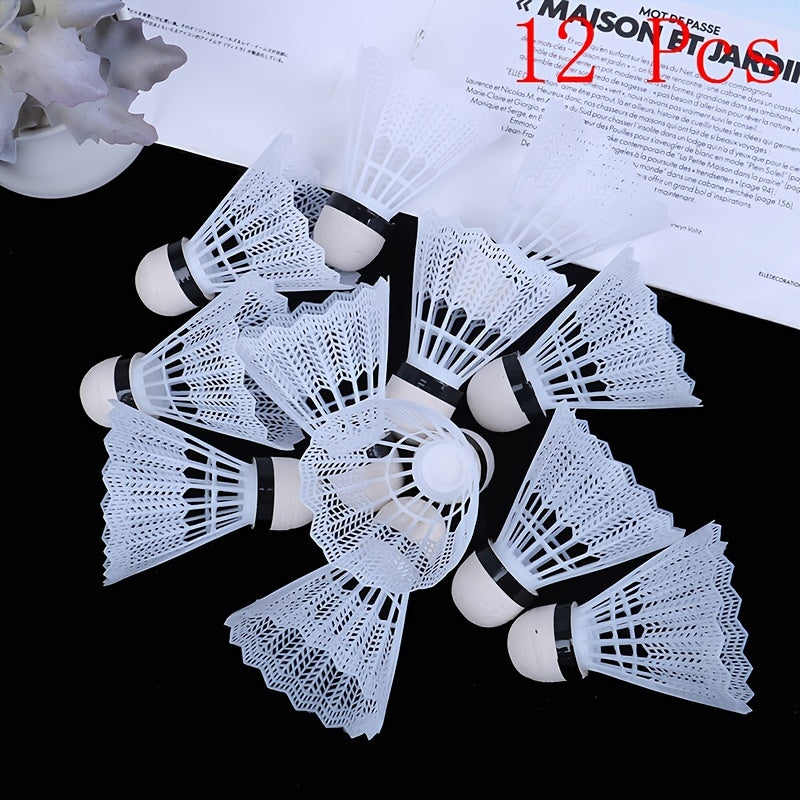 12pcs Plastic Badminton Shuttlecocks for Outdoor Training