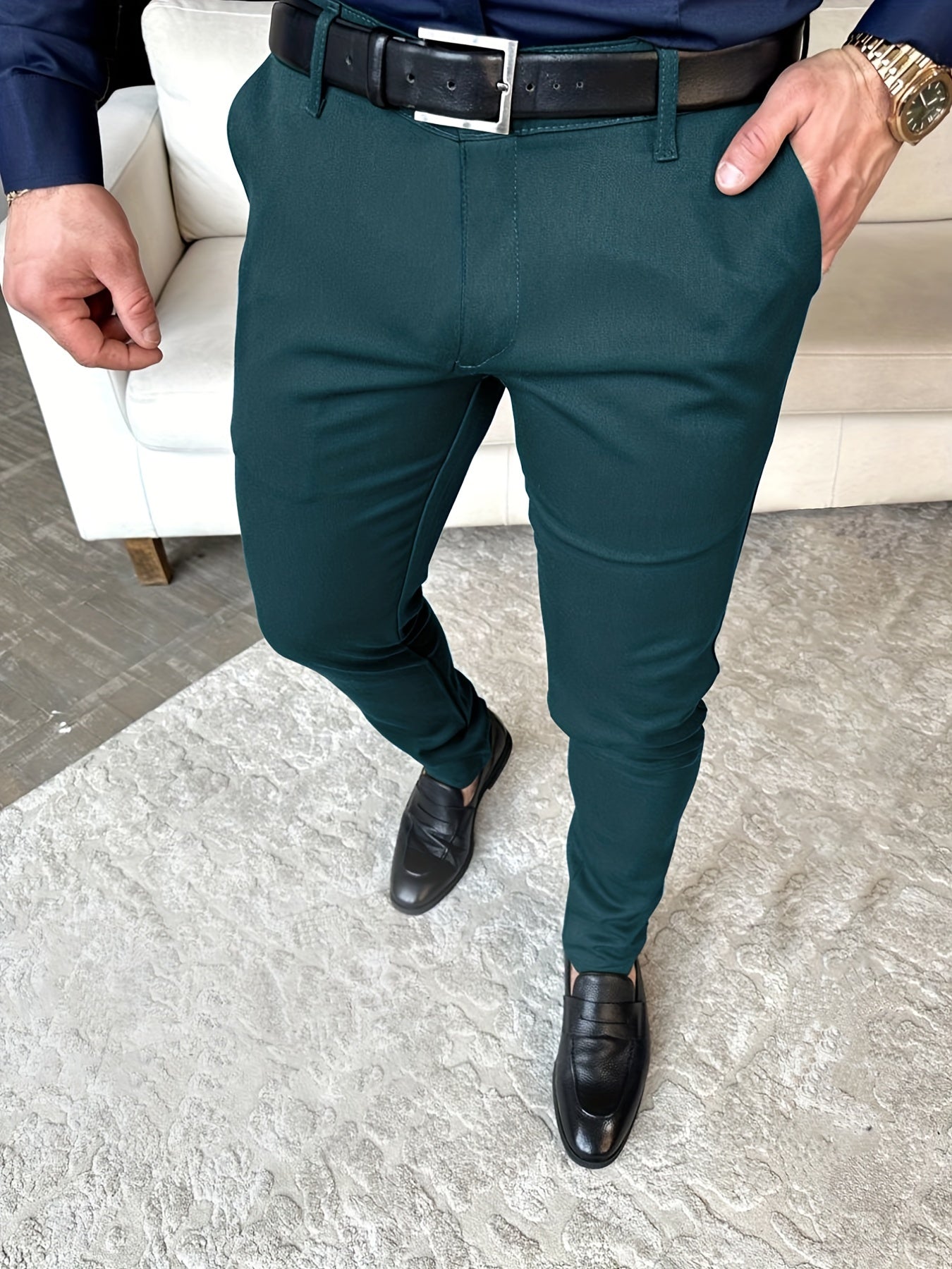 Solid Slim Men's Pants Europe And US Style Pencil Pants