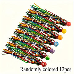 25pcs Bouncy Balls with Colorful Streamers for Party Favors