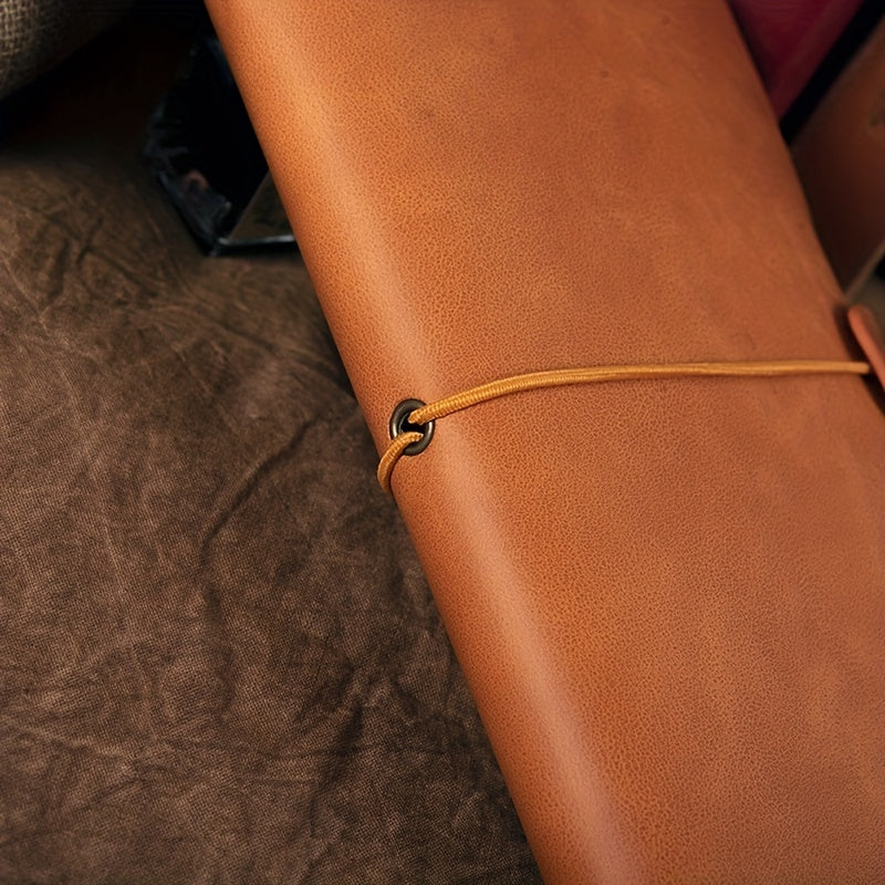 Refillable Orange Leather Journal Notebook
