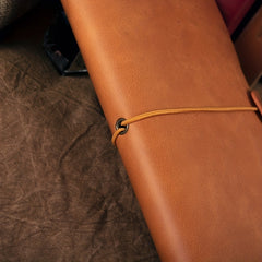 Refillable Orange Leather Journal Notebook