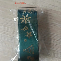 5m Christmas Gift Ribbons Hot Stamping DIY Decoration