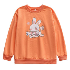 Toddler Girls Easter Rabbit Print Pullover Sweatshirt Kids Spring Clothes