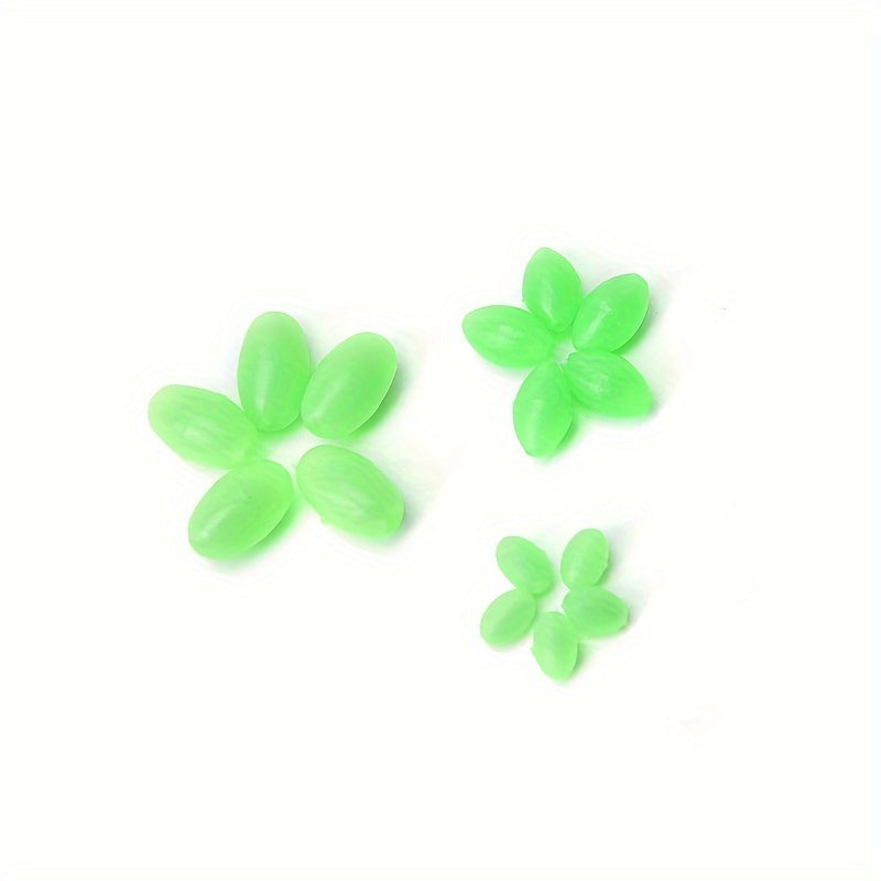 100pcs Luminous Oval Shaped Fishing Beads Soft For Rigs Making