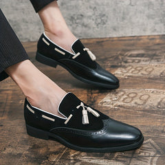 Men's Slip On Tassel Business Shoes Low Top Classic