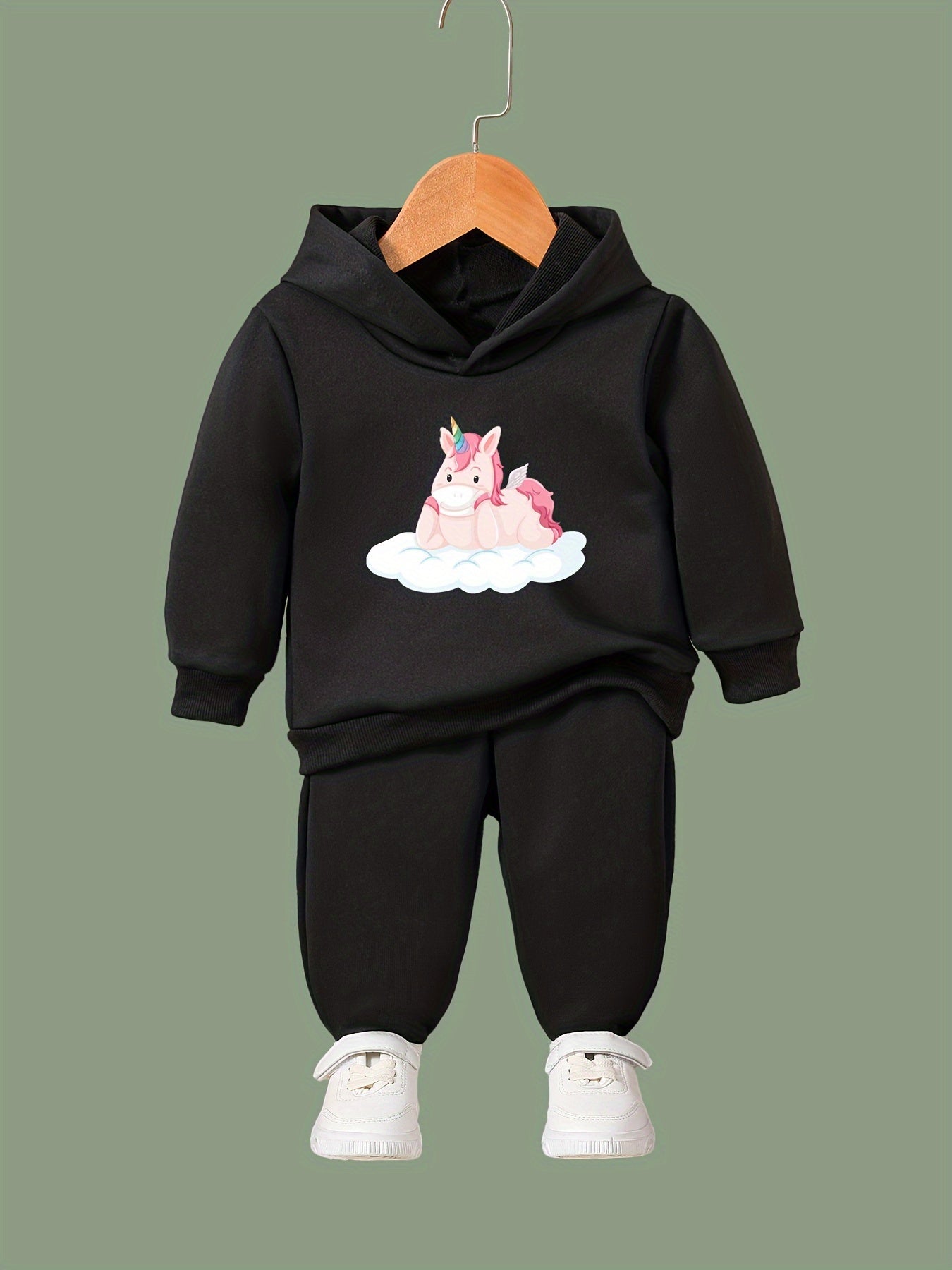 Unicorn In The Clouds Print Activewear Set For Kids