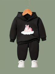 Unicorn In The Clouds Print Activewear Set For Kids