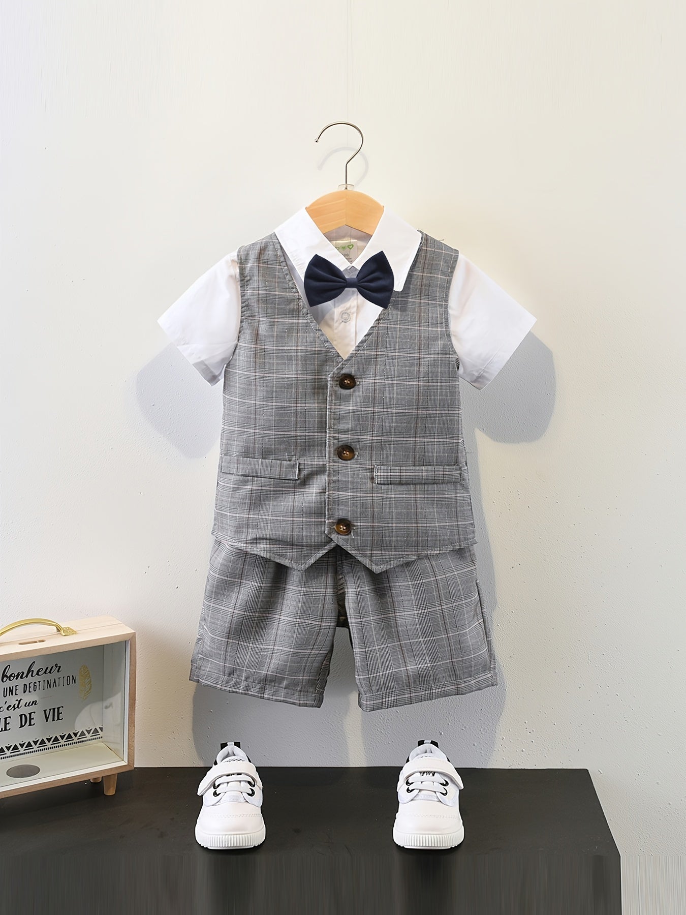 Boys Gentleman Outfit Short Sleeve Set for Wedding Party