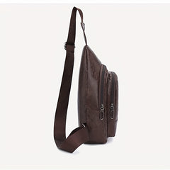Vintage Layer Chest Bag Retro PU Crossbody Bag Sling Bag