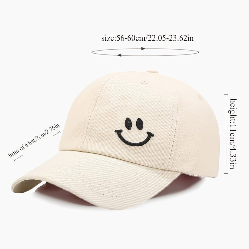 Youth Men's Smiling Face Pattern Sunscreen Baseball Cap