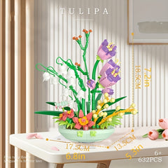 Self Assembling Building Blocks Fragrant Spring Potted Flower Bouquet