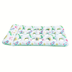 Lemon Print Inflatable Pool Lounger with Headrest