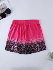 Leopard Print Drawstring Waist Shorts Women's Clothing