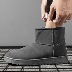 Men's Short Snow Boots Fleece Lined Winter Cotton Shoes