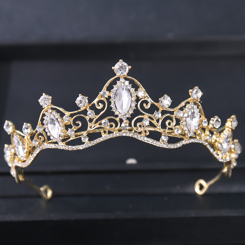 Silvery Crystal Tiara Crown for Women Girls Prom Quinceanera Hair Accessories
