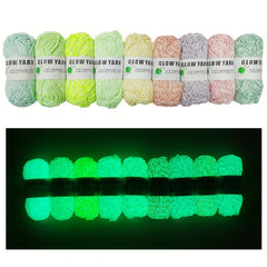 9pcs Glow In The Dark Yarn Luminous Cotton Perfect For DIY Knitting