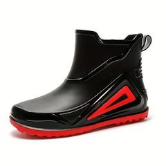 Men's Mid Top Rain Boots Waterproof Outdoor Galoshes